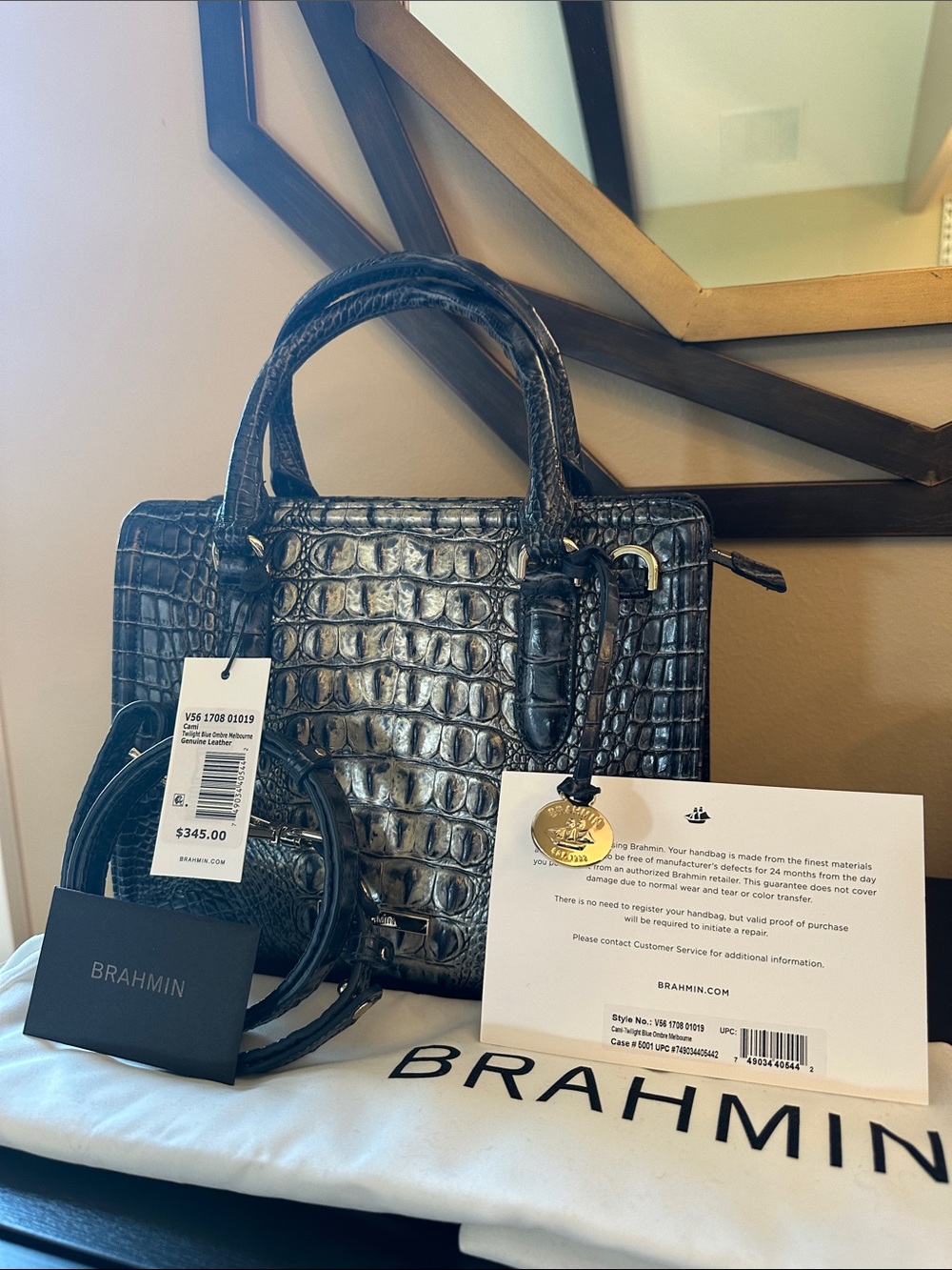 Brahmin Cami Satchel - Twilight Blue Ombré Melbourne